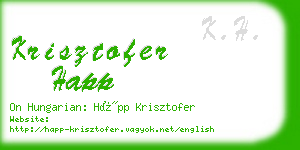 krisztofer happ business card